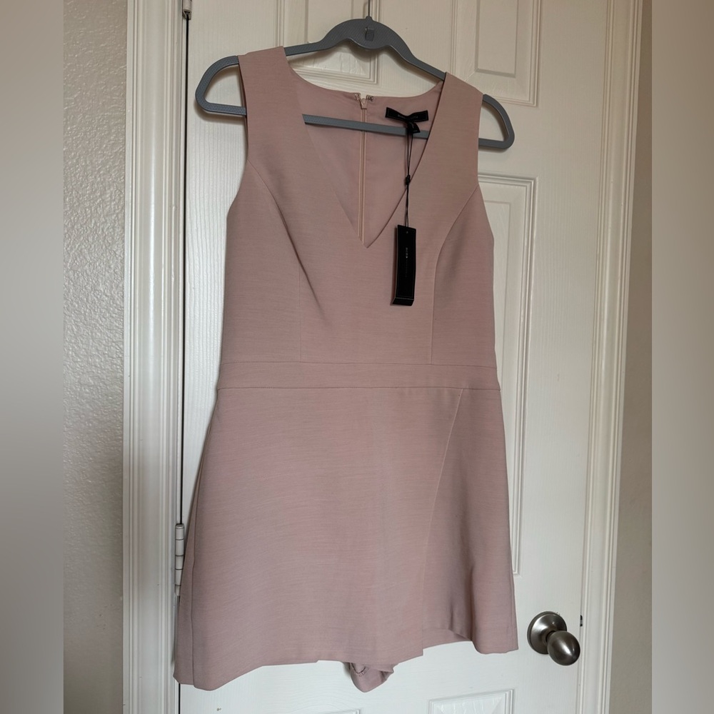 BCBGMaxAzria Sleeveless V-Neck Mini Dress in Blush